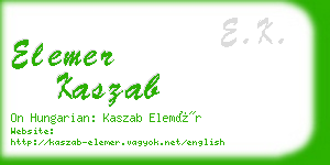 elemer kaszab business card